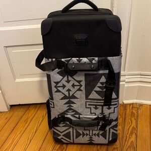 Burton Black and Gray Geometric full size suitcase Bag